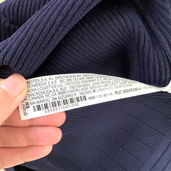 EUC Zara Knit Mini Dress with Gold Buttons in Navy Blue Women's XL - Picture 9 of 11